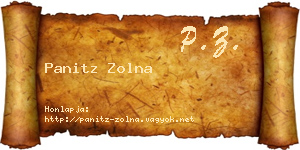 Panitz Zolna névjegykártya